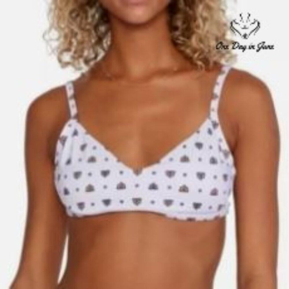 RVCA Foulard Underwire Bikini Top Lavender Geometric Bralette NWT Size S